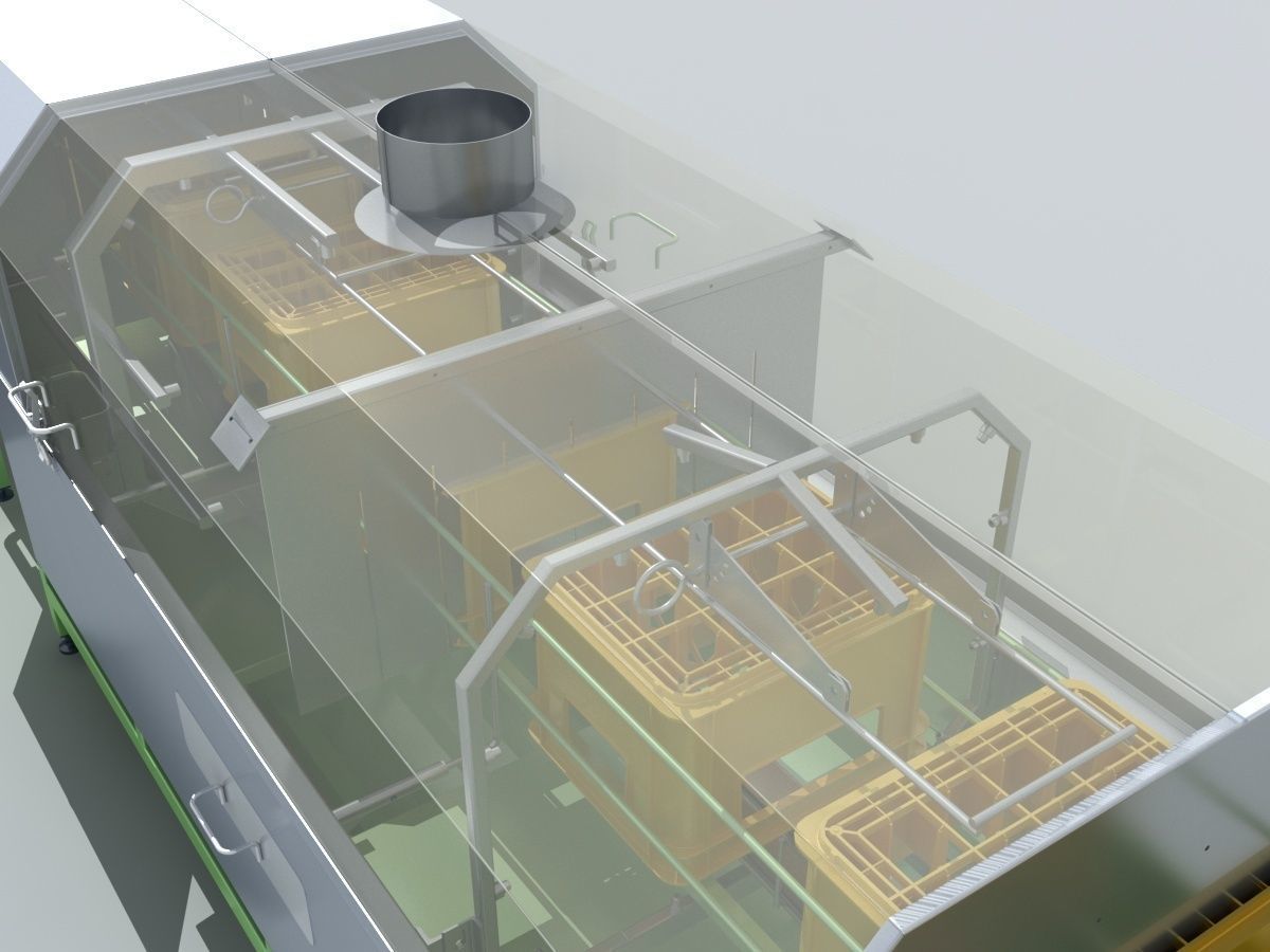 Industrial Equipment 8-Box Washing Machines Automatic 3D model_10