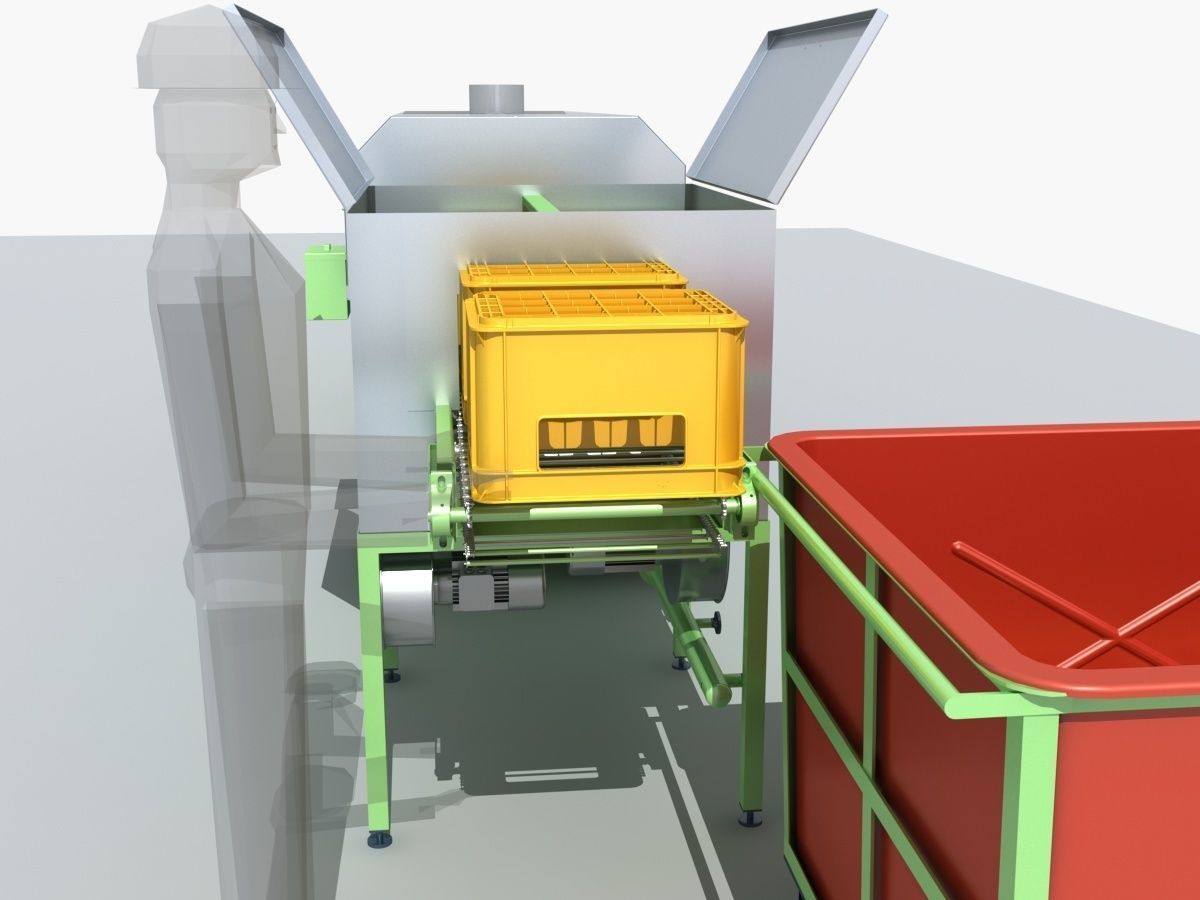 Industrial Equipment 8-Box Washing Machines Automatic 3D model_12