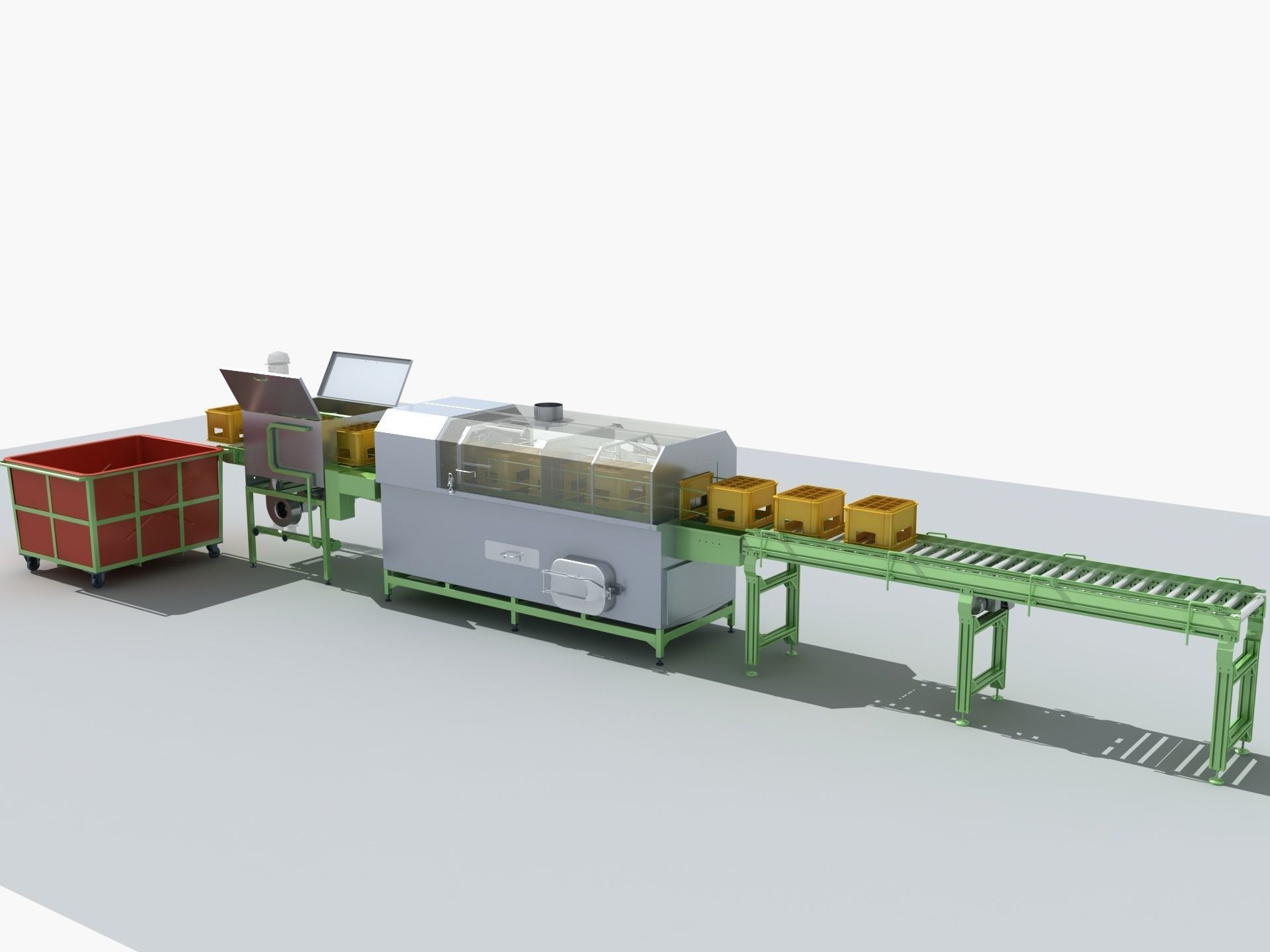 Industrial Equipment 8-Box Washing Machines Automatic 3D model_2