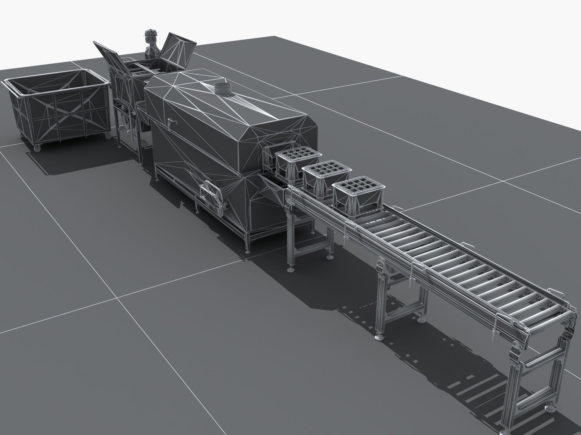 Industrial Equipment 8-Box Washing Machines Automatic 3D model_15