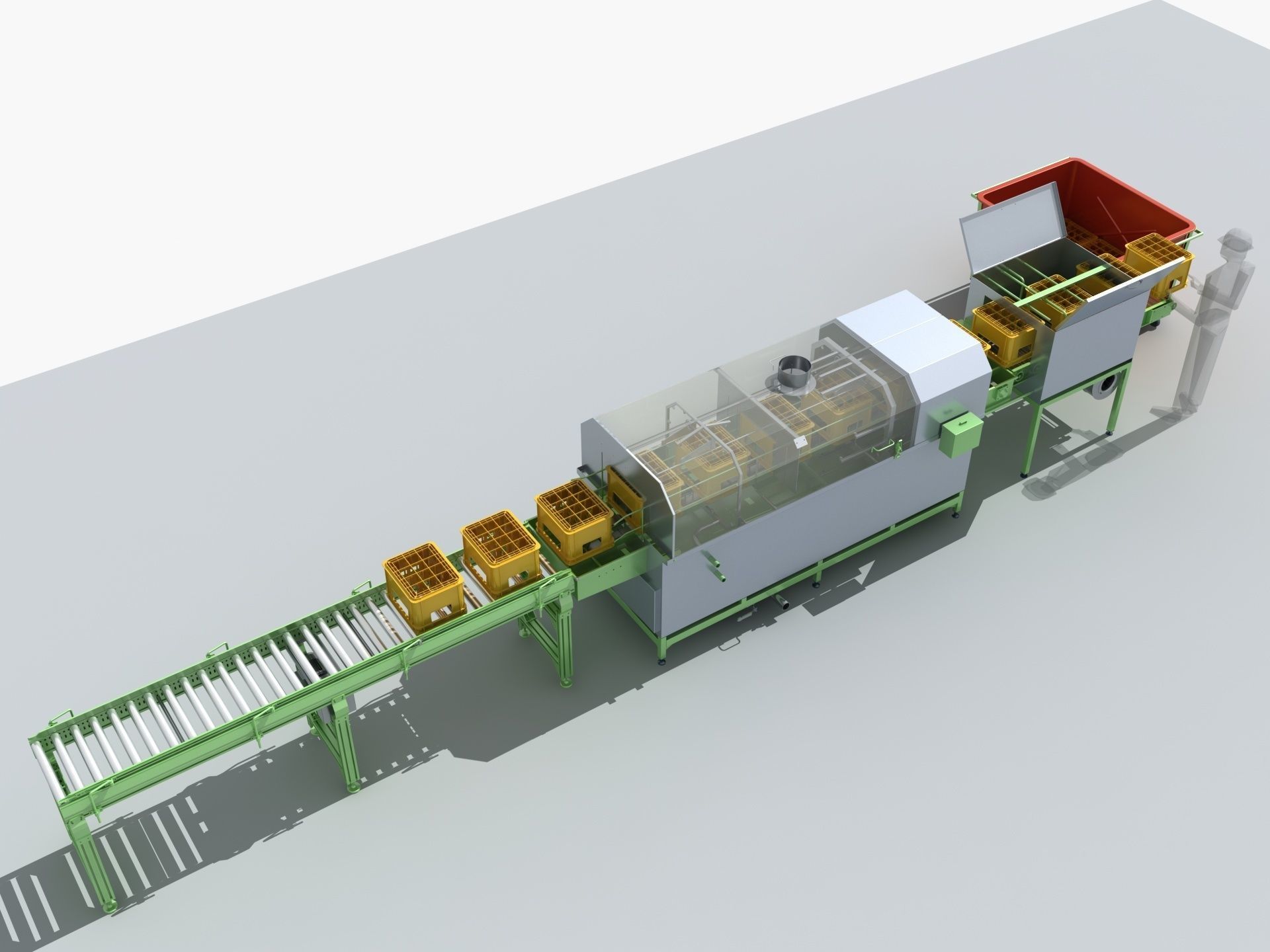 Industrial Equipment 8-Box Washing Machines Automatic 3D model_3