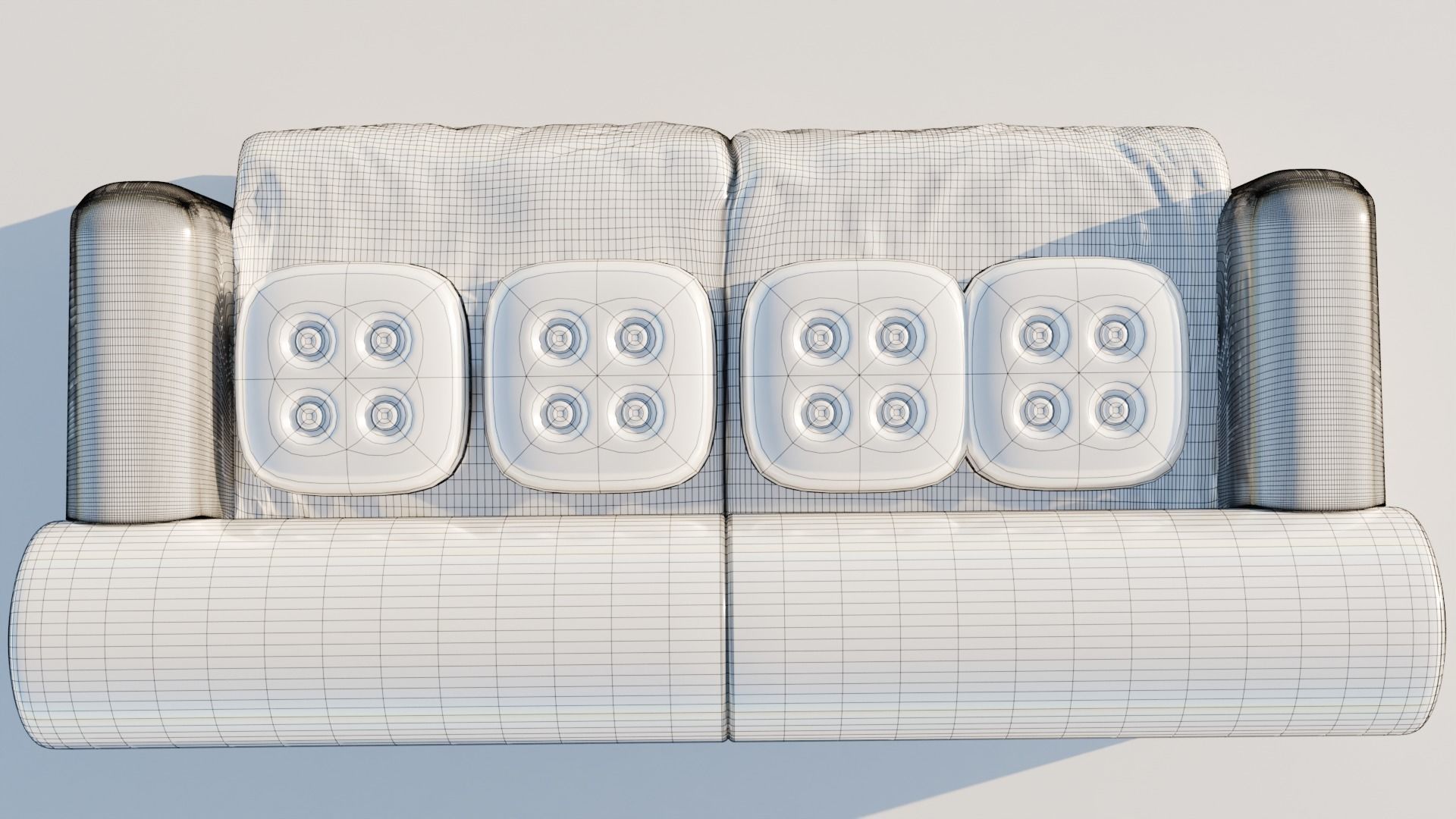 sofa blue  Low-poly 3D model_4