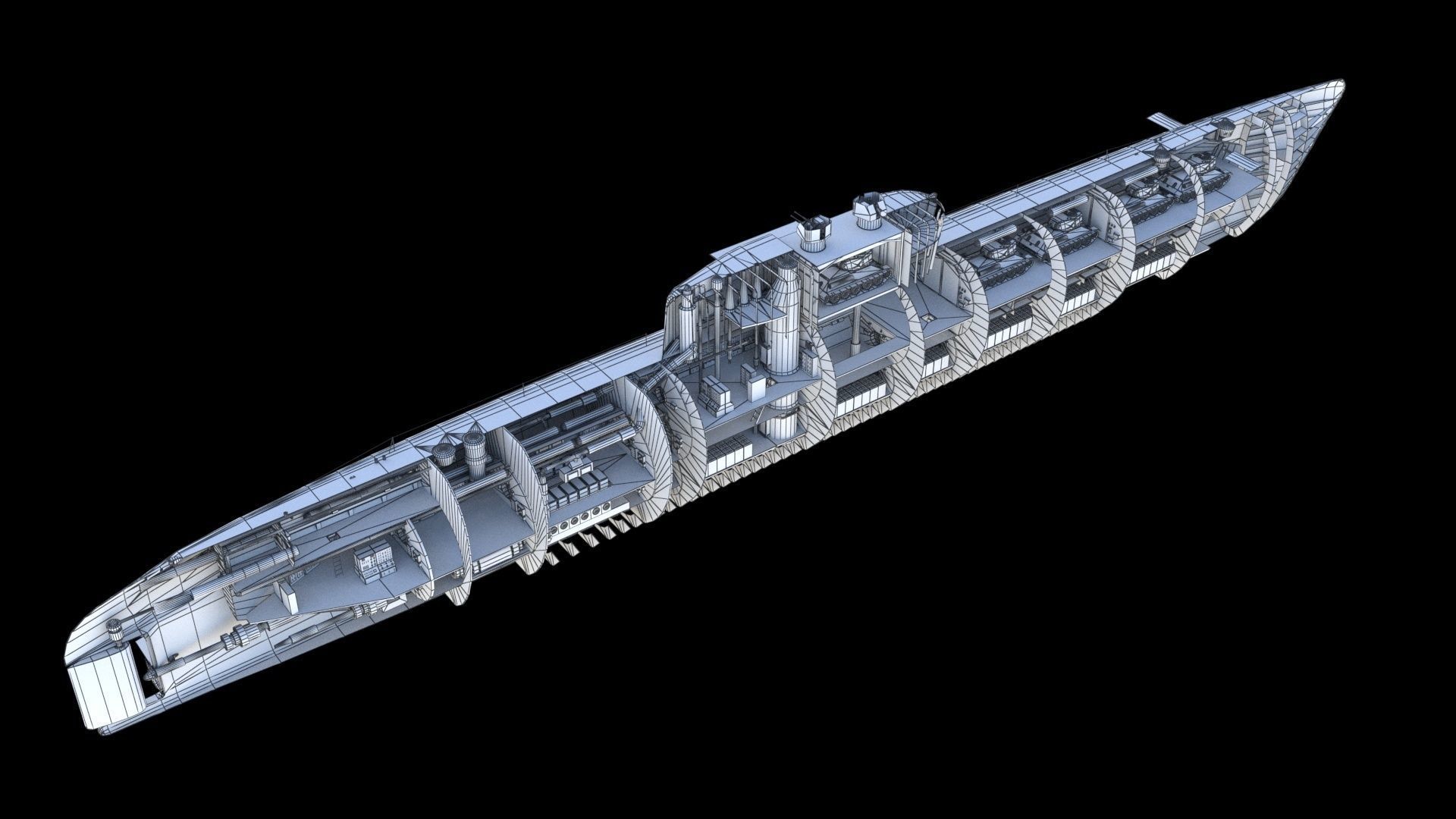 Project 626 Soviet Transport Submarine 3D model | CGTrader