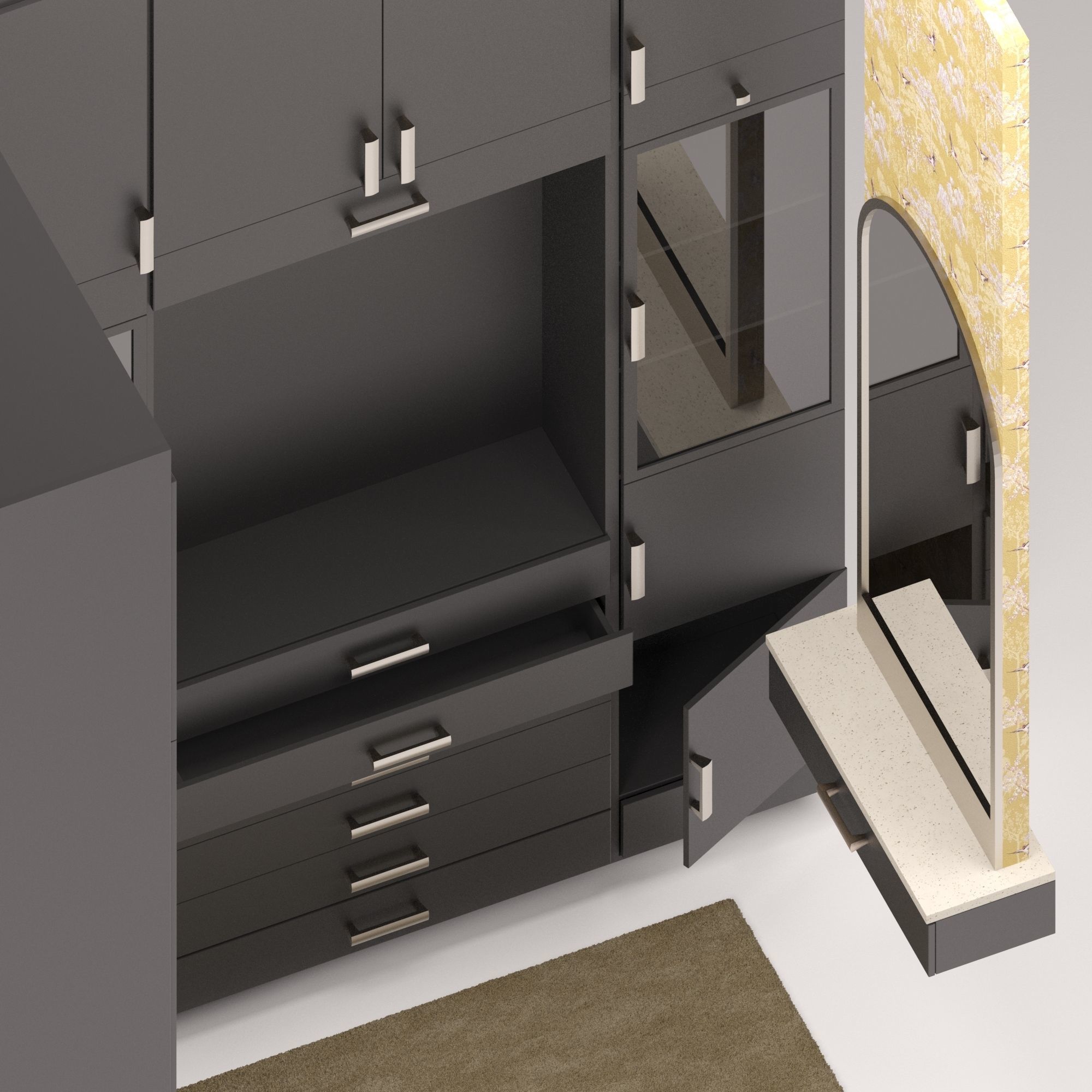 dressing room caninet 3D model_2