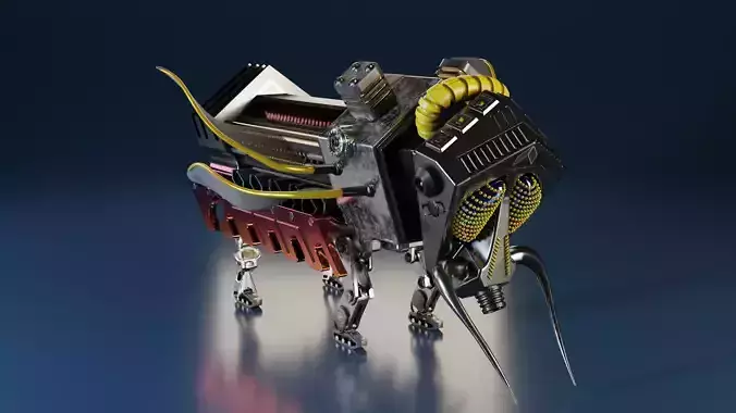 Robot insect Low-poly 3D model