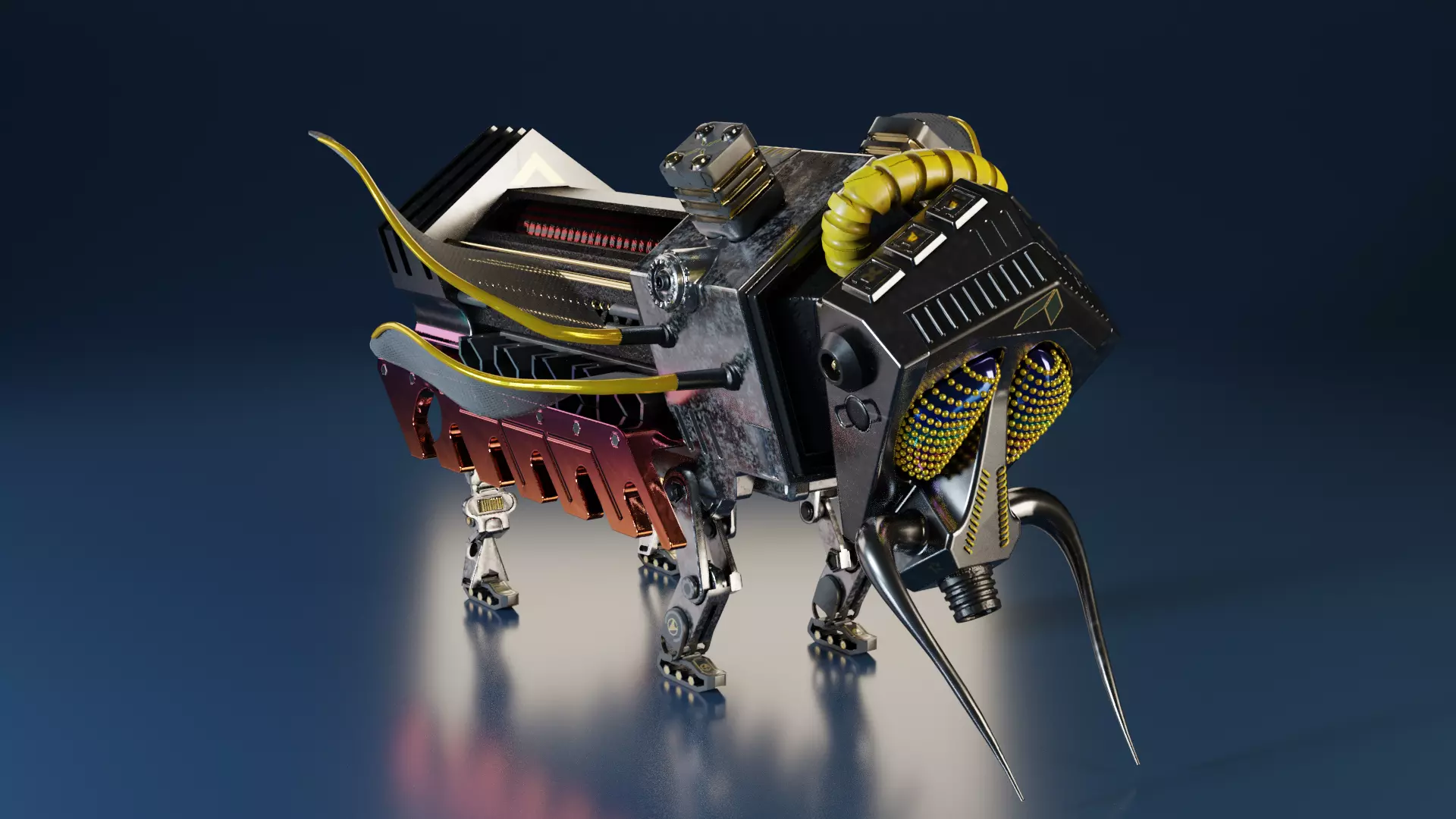 Robot insect Low-poly 3D model_0