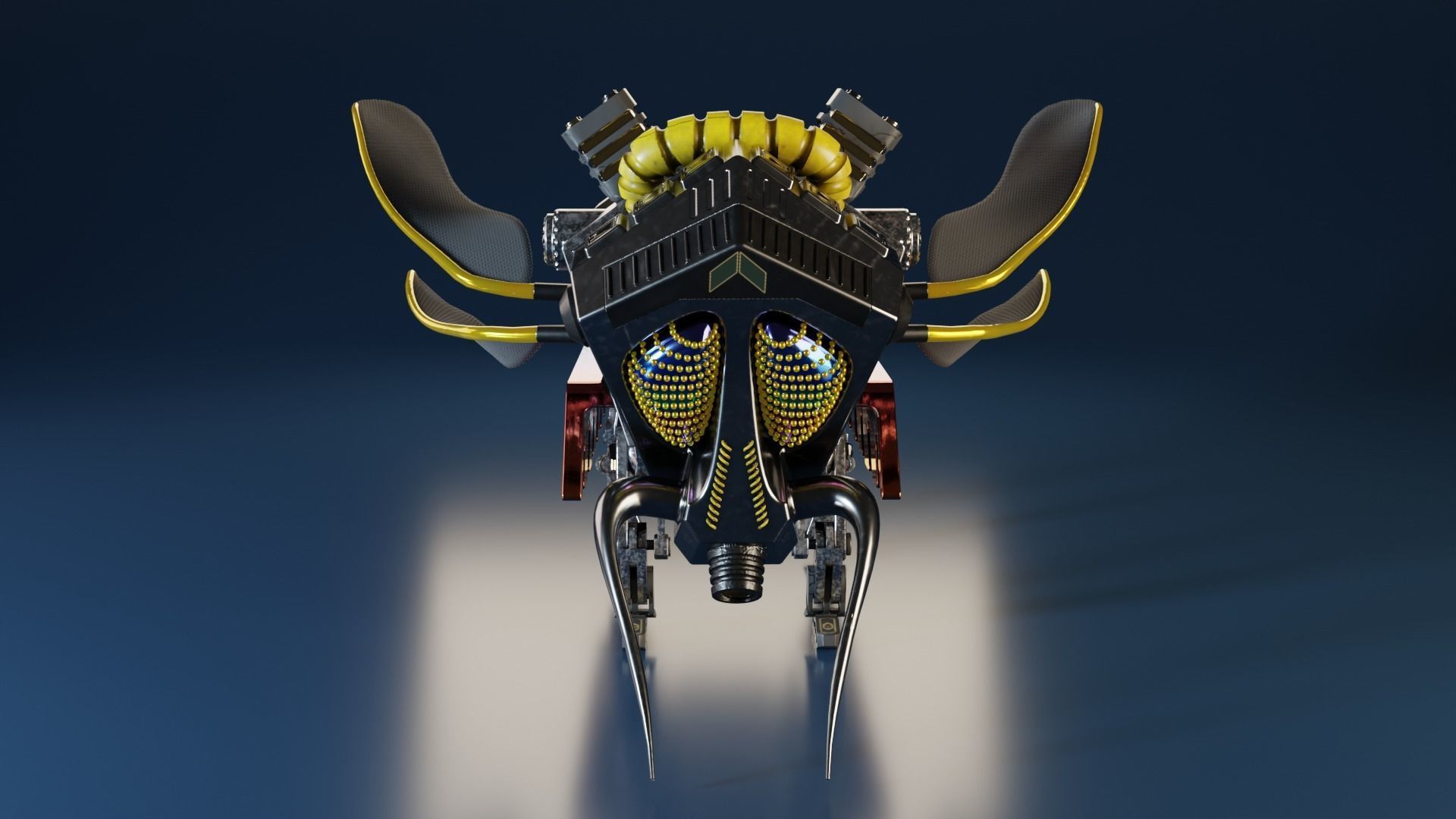 Robot insect Low-poly 3D model_2