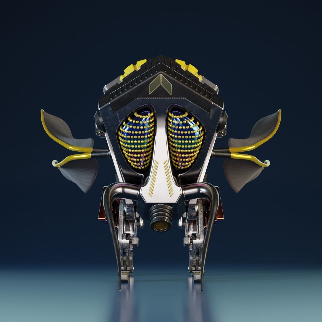 Robot insect Low-poly 3D model_7