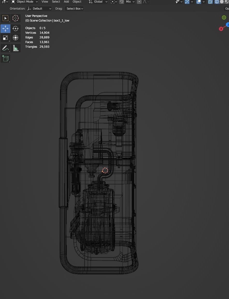Sci-Fi Power Generator - box1 Low-poly 3D model_10