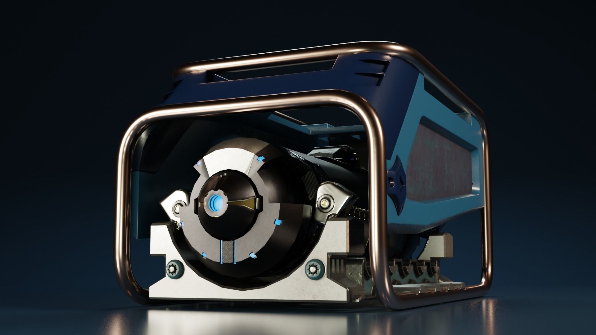 Sci-Fi Power Generator - box2 Low-poly 3D model_8