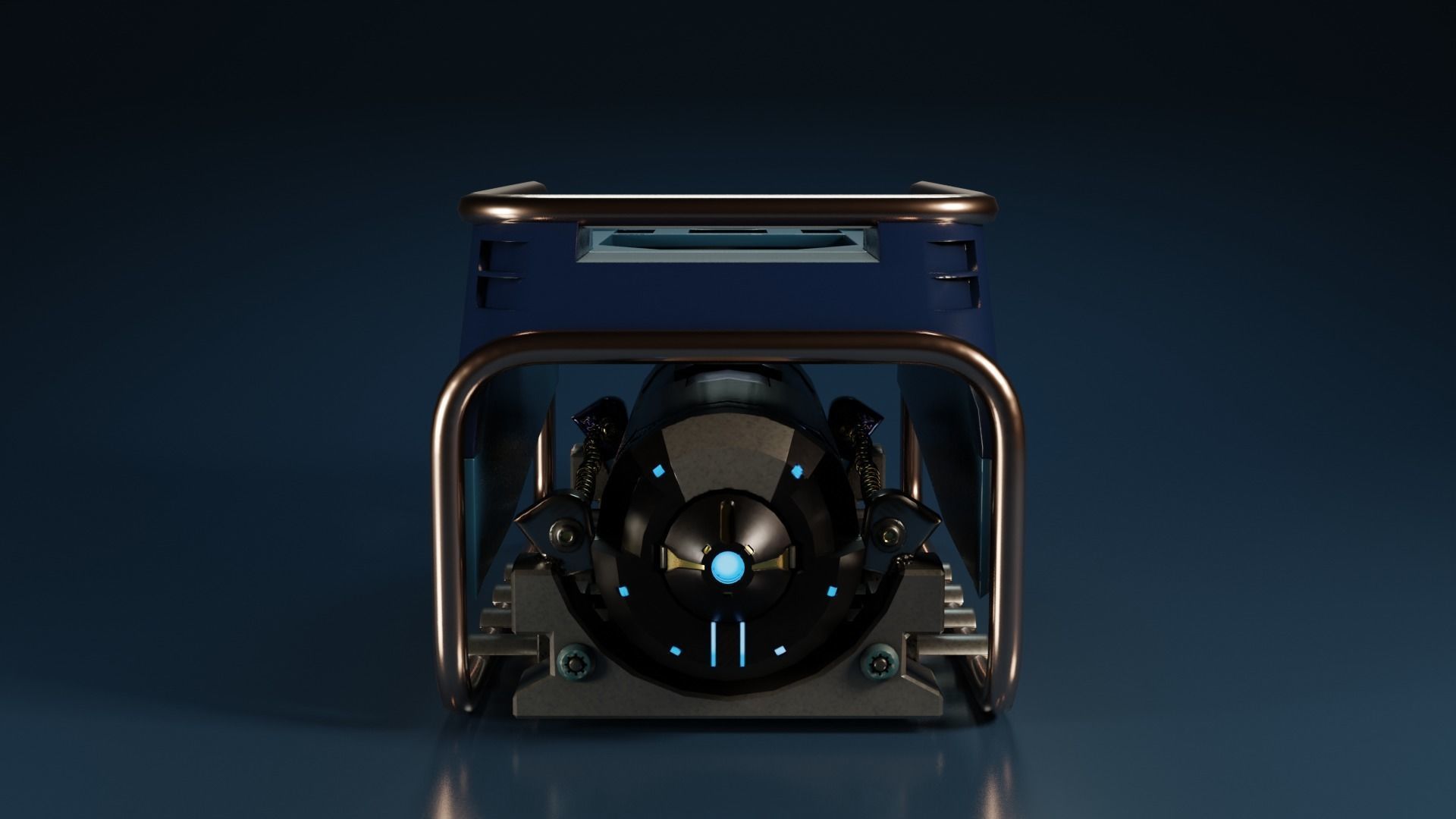 Sci-Fi Power Generator - box2 Low-poly 3D model_2
