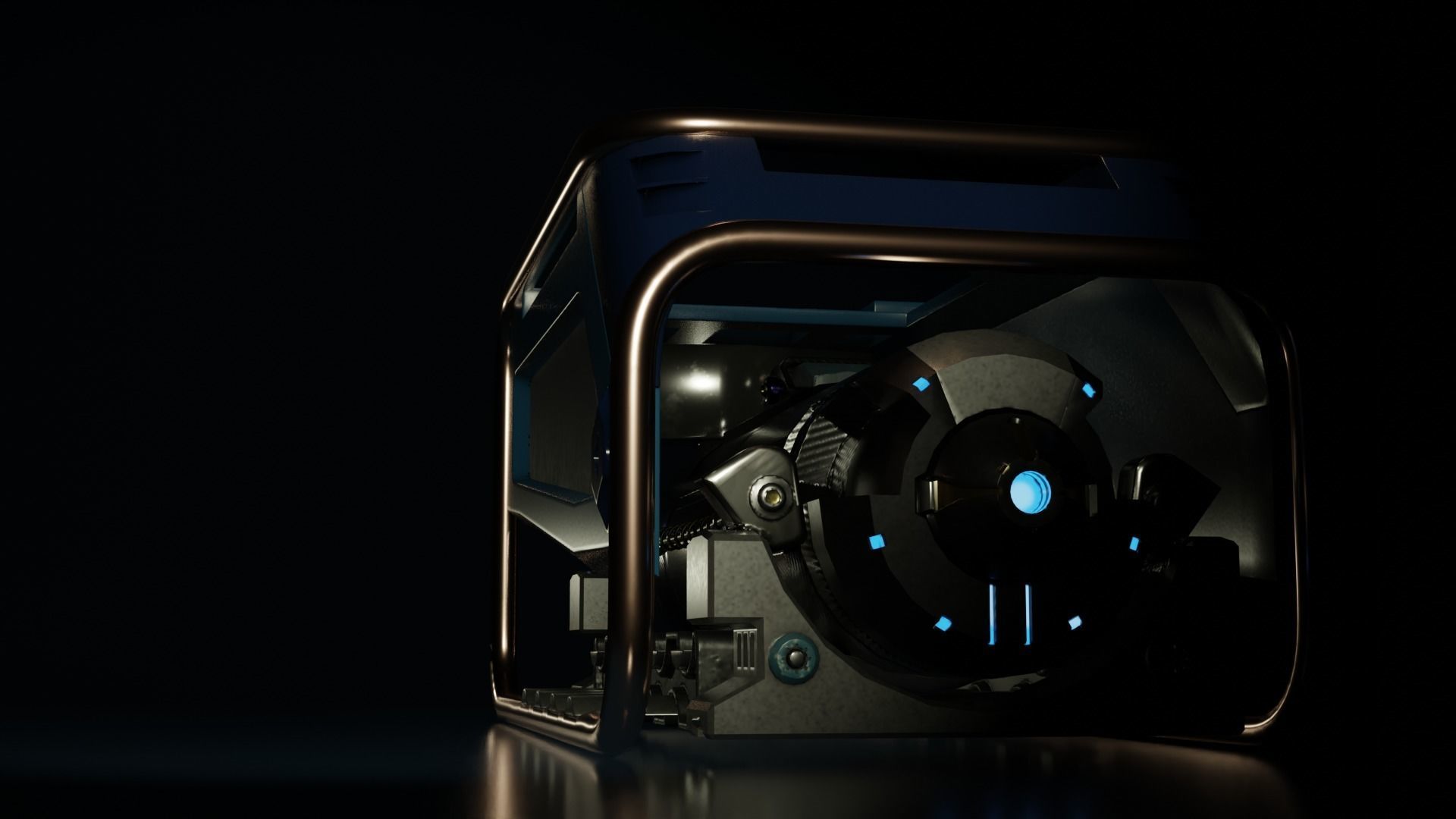 Sci-Fi Power Generator - box2 Low-poly 3D model_1