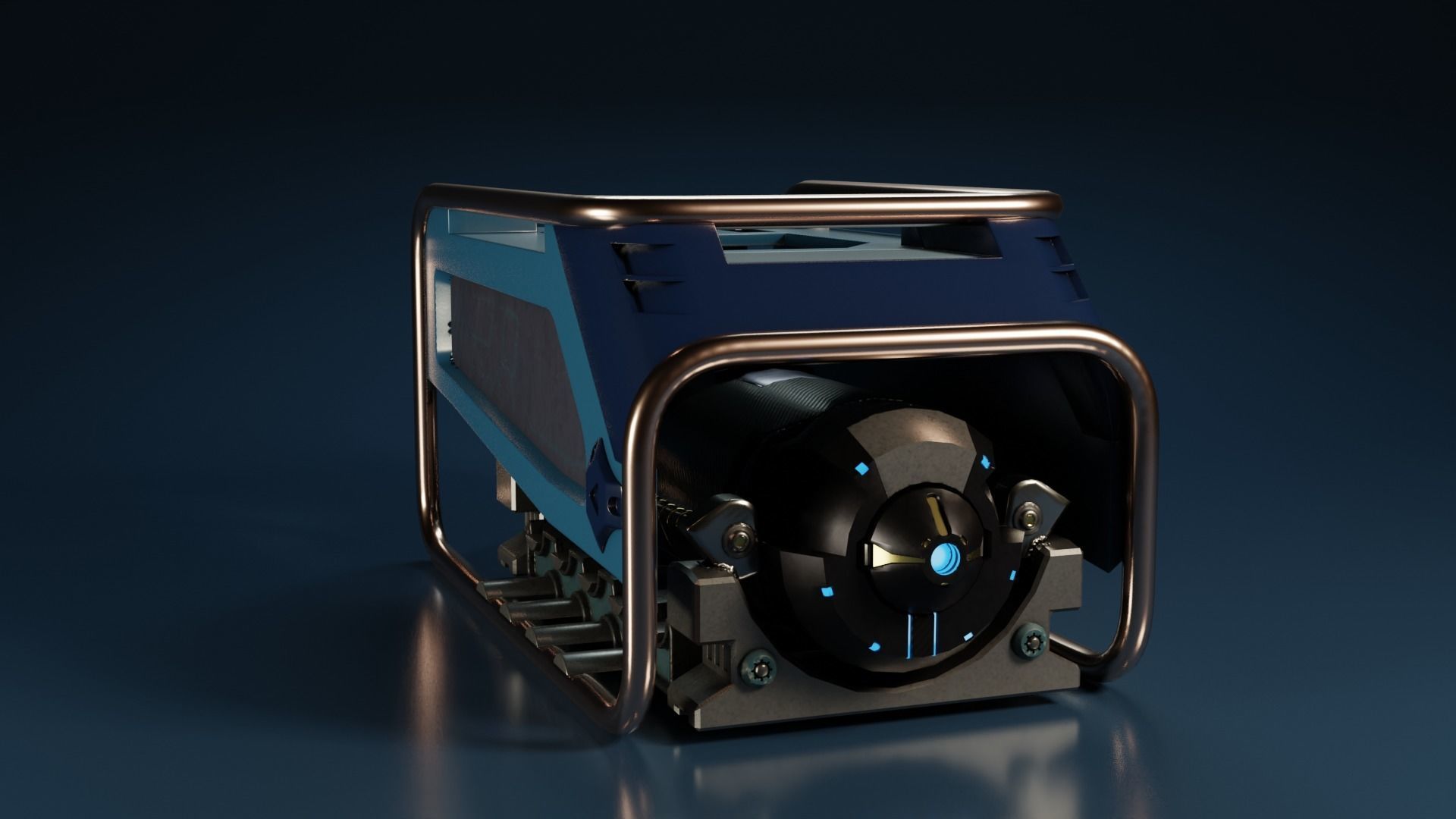 Sci-Fi Power Generator - box2 Low-poly 3D model_3
