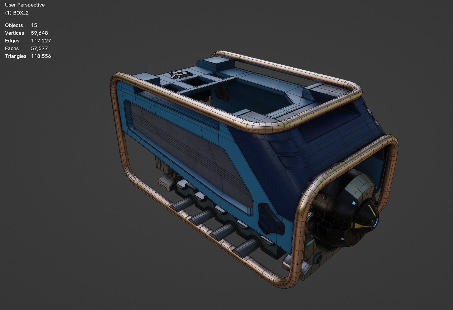 Sci-Fi Power Generator - box2 Low-poly 3D model_12