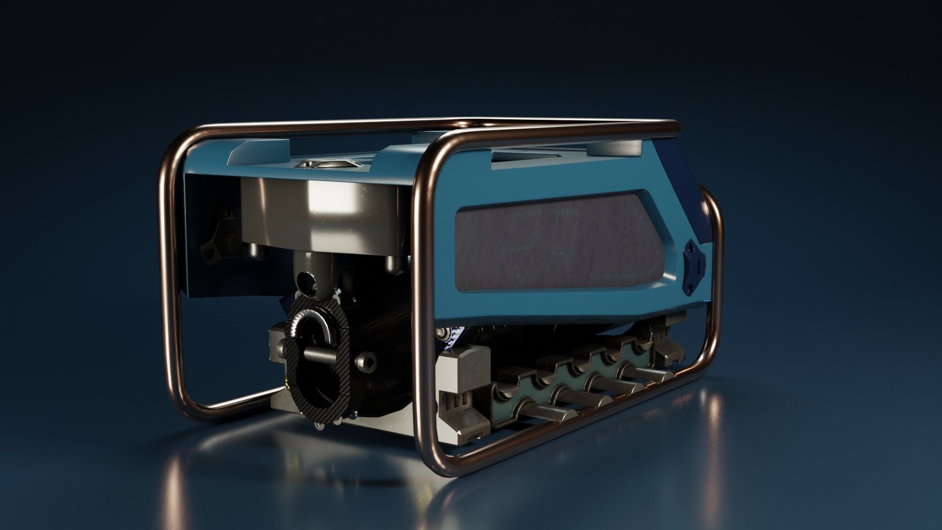 Sci-Fi Power Generator - box2 Low-poly 3D model_4