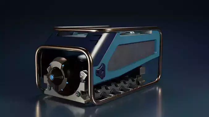 Sci-Fi Power Generator - box2 Low-poly 3D model