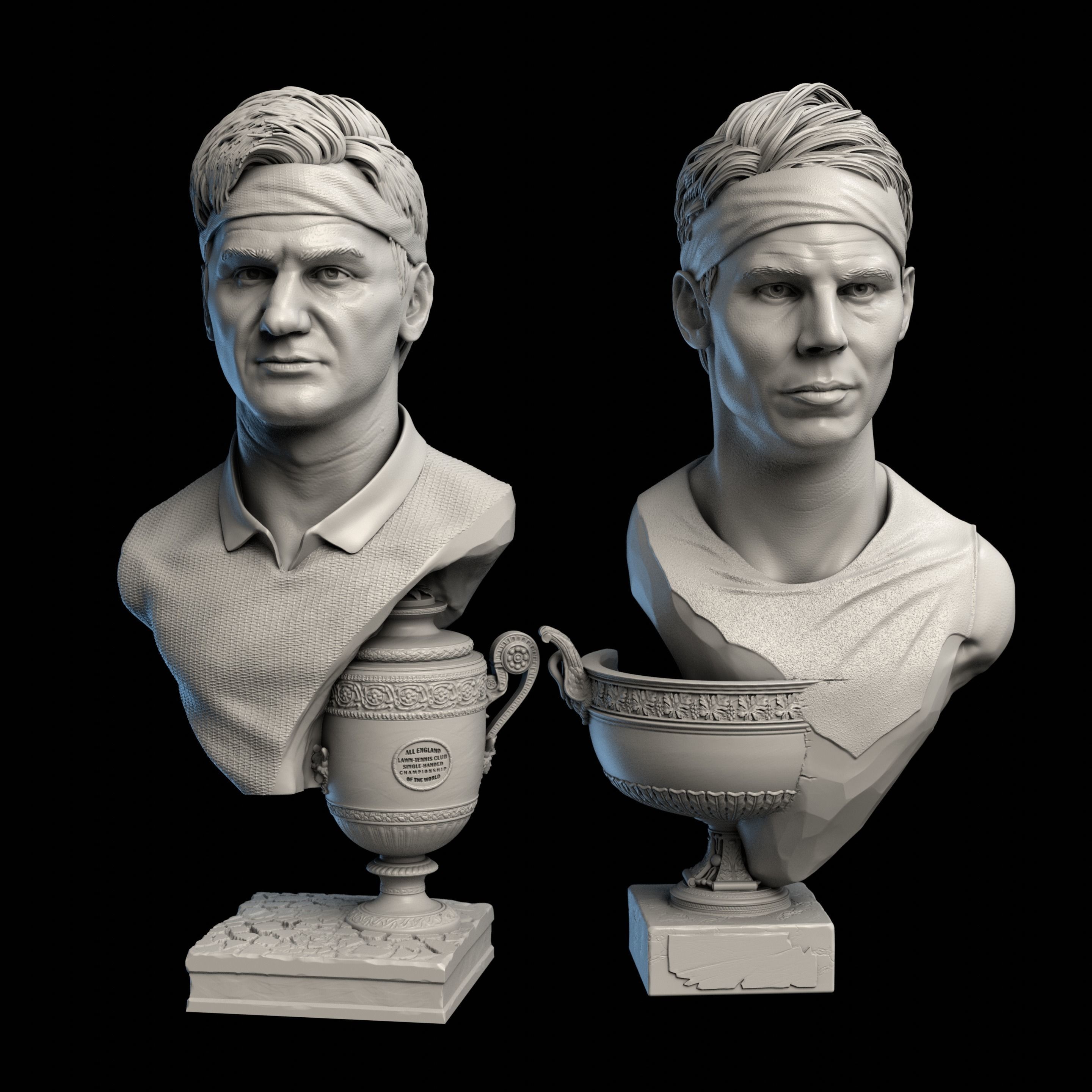 Federer and Nadal for 3D printing 3D Model Collection 3D printable ...