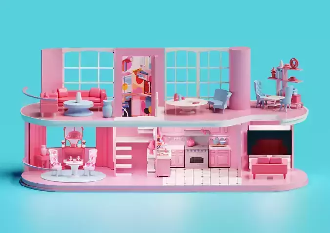Barbie Dream House - 3D House Model with furnitures