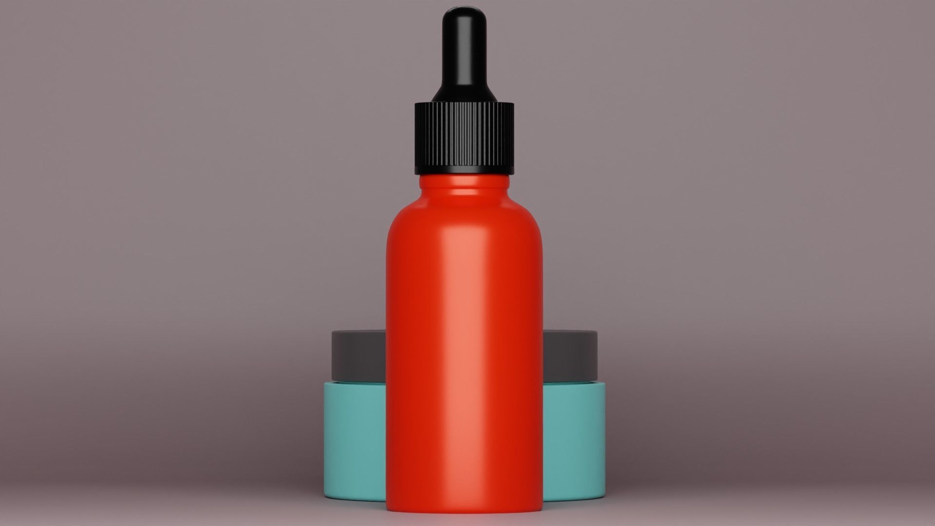 Dropper bottle and Cosmetic jar 3D model_4
