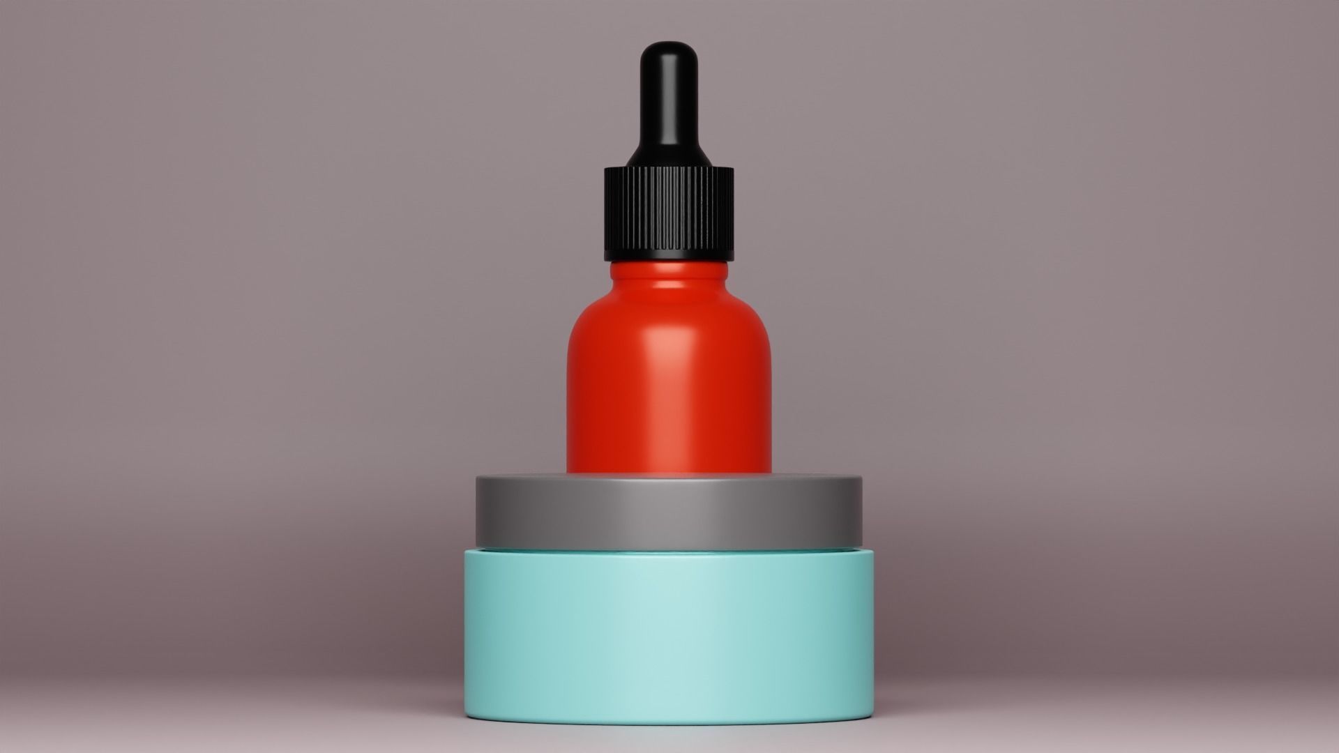 Dropper bottle and Cosmetic jar 3D model_5