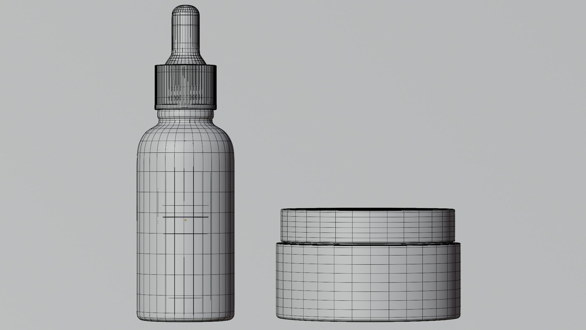 Dropper bottle and Cosmetic jar 3D model_6