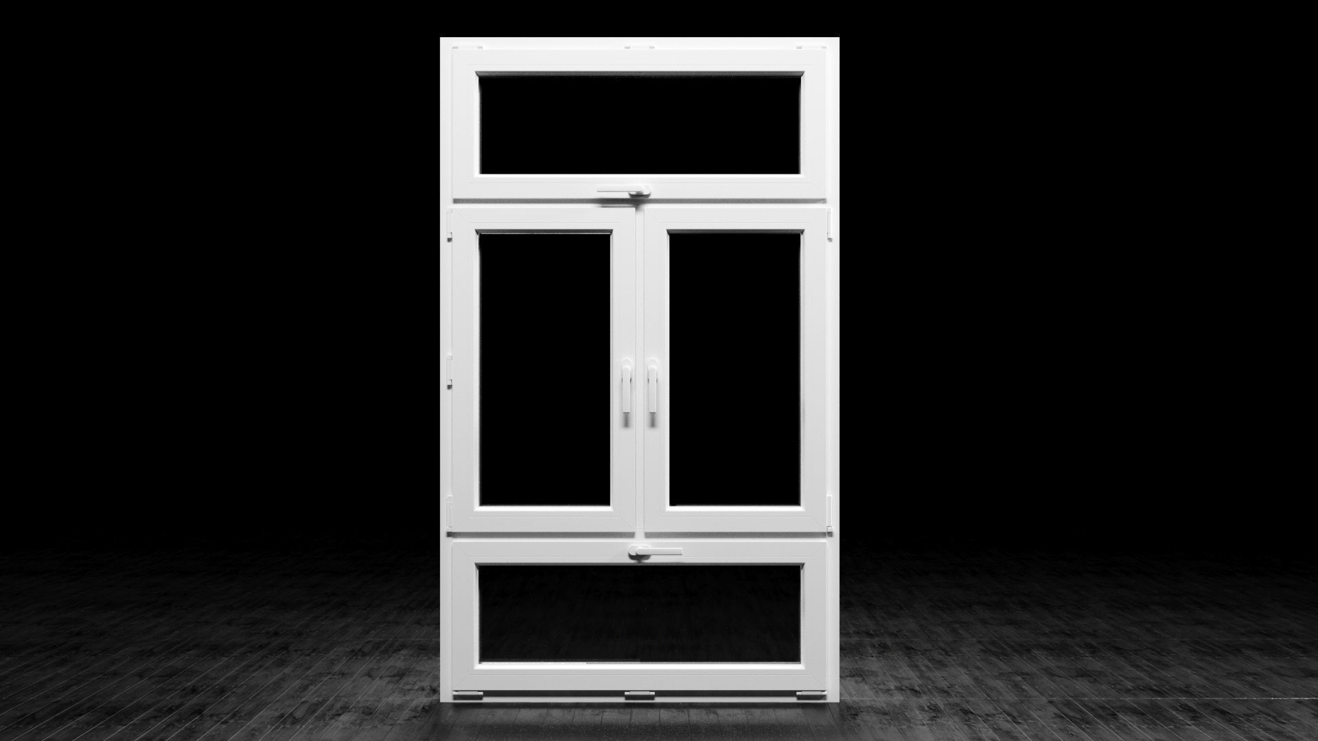 Modern Window Low-poly 3D model_2