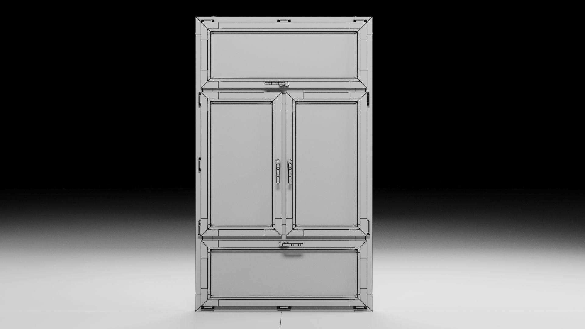 Modern Window Low-poly 3D model_7