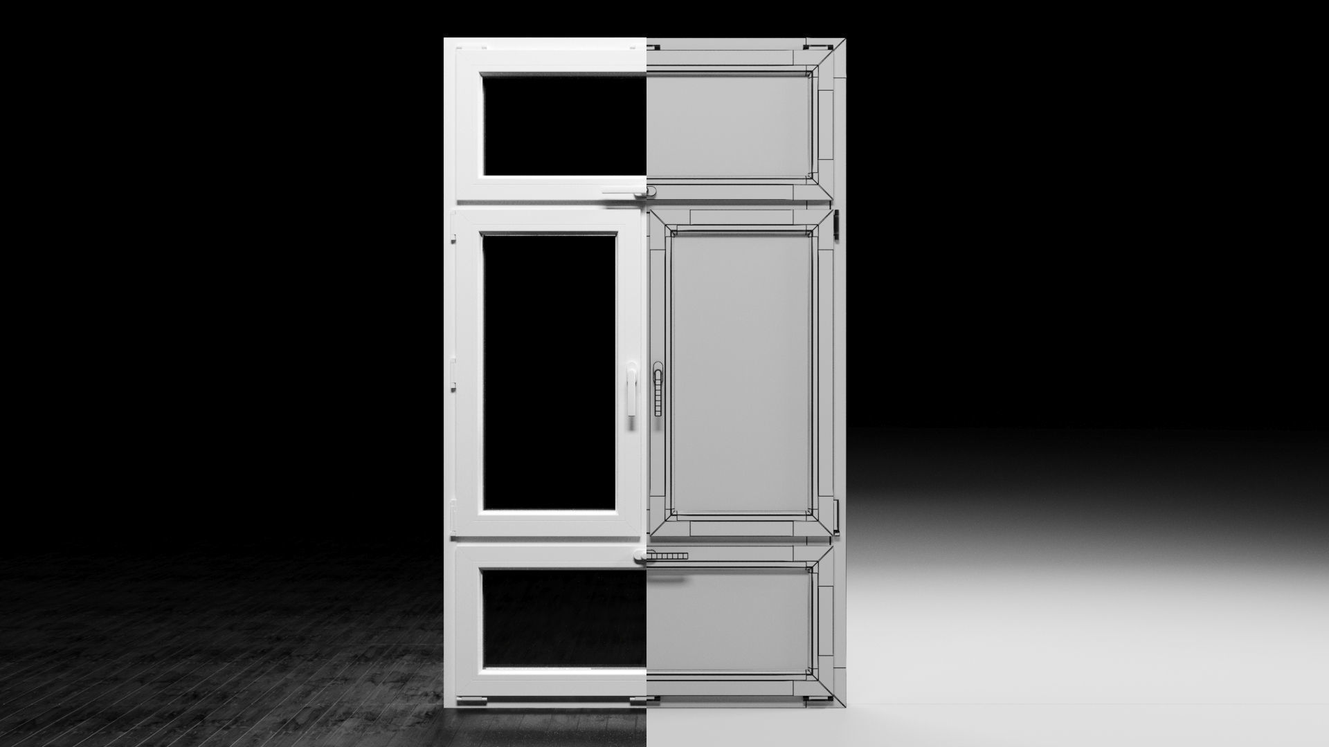 Modern Window Low-poly 3D model_6