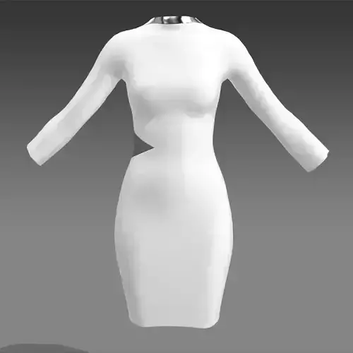 Dress white matte color and strap metalic detail