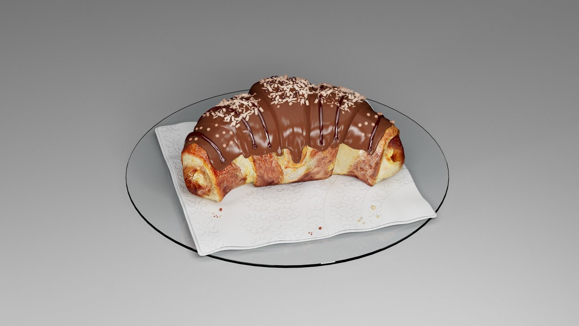 Croissant sweet chocolate 3D model_18