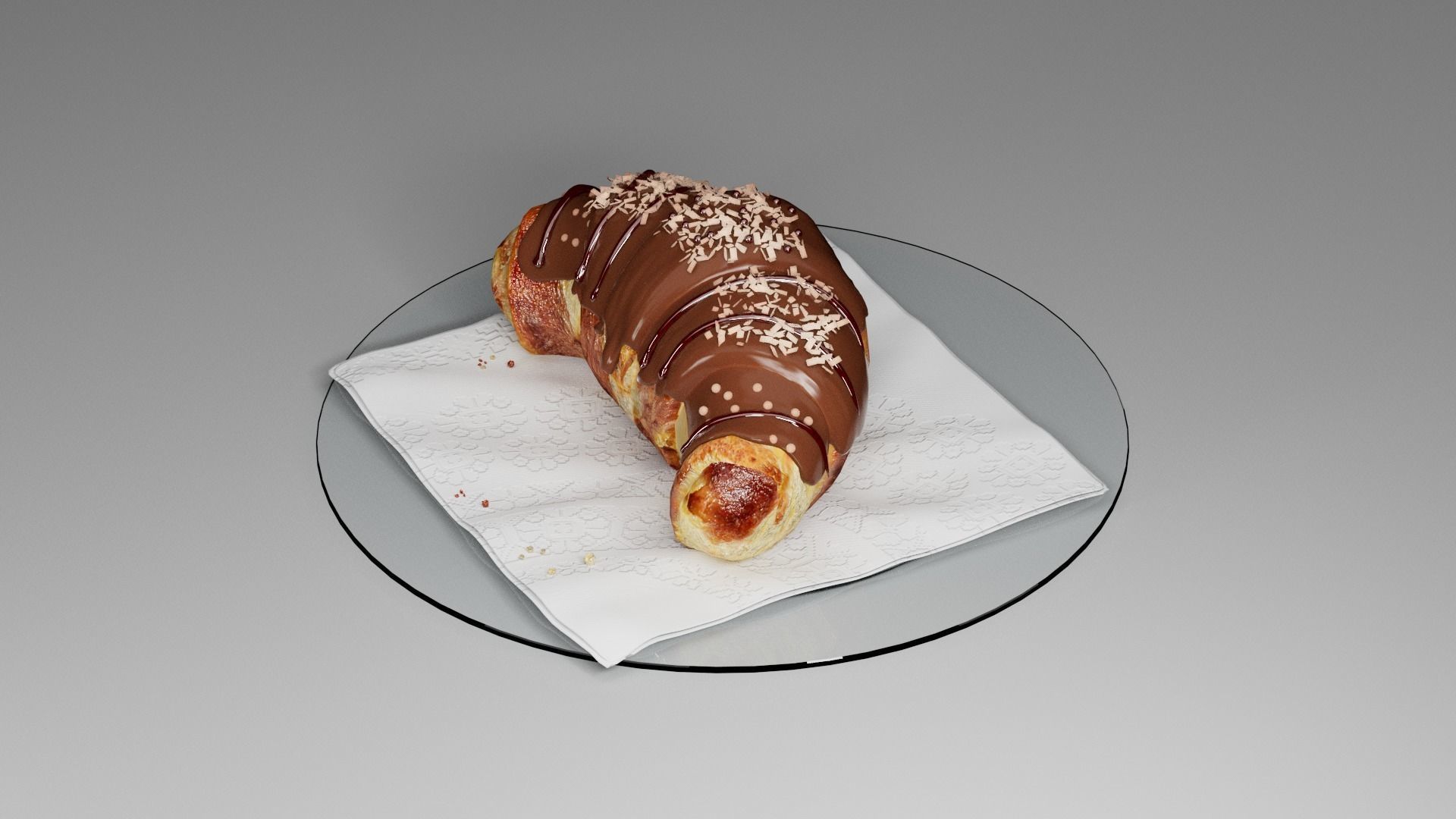 Croissant sweet chocolate 3D model_13