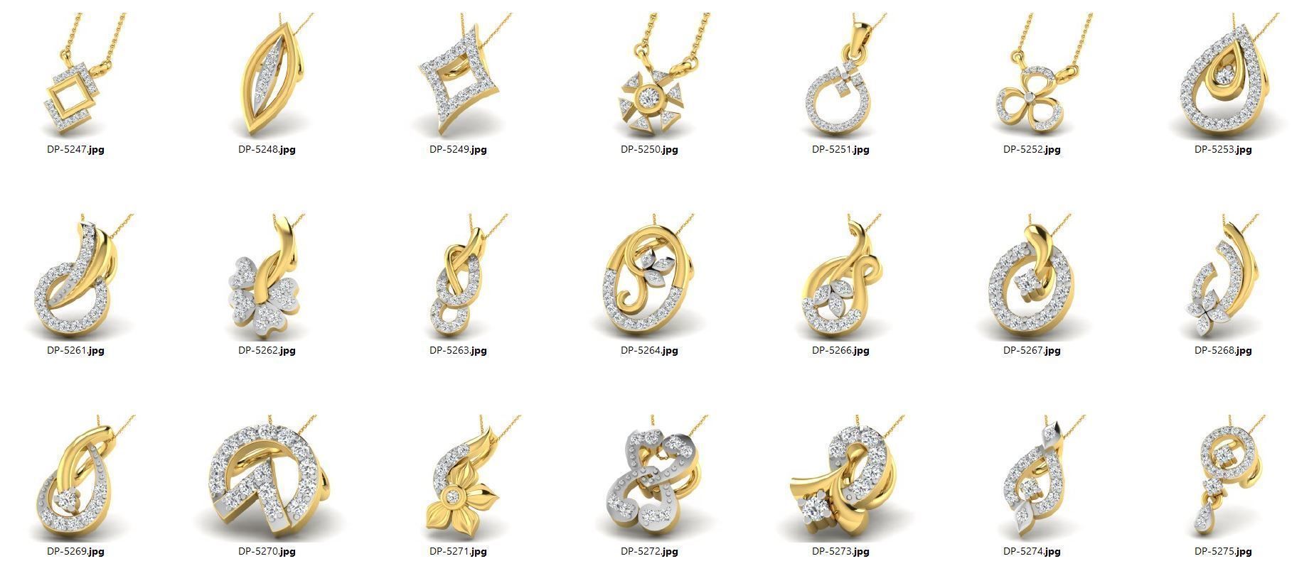 Collection 40 plus glamours model of pendant 3D print model_45