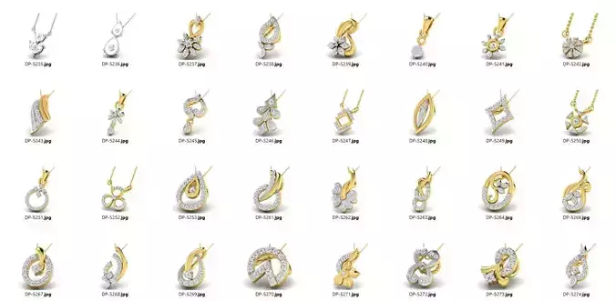 Collection 40 plus glamours model of pendant 3D print model
