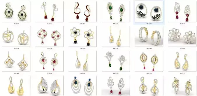 Collection 30 plus fashion earings 3D print model