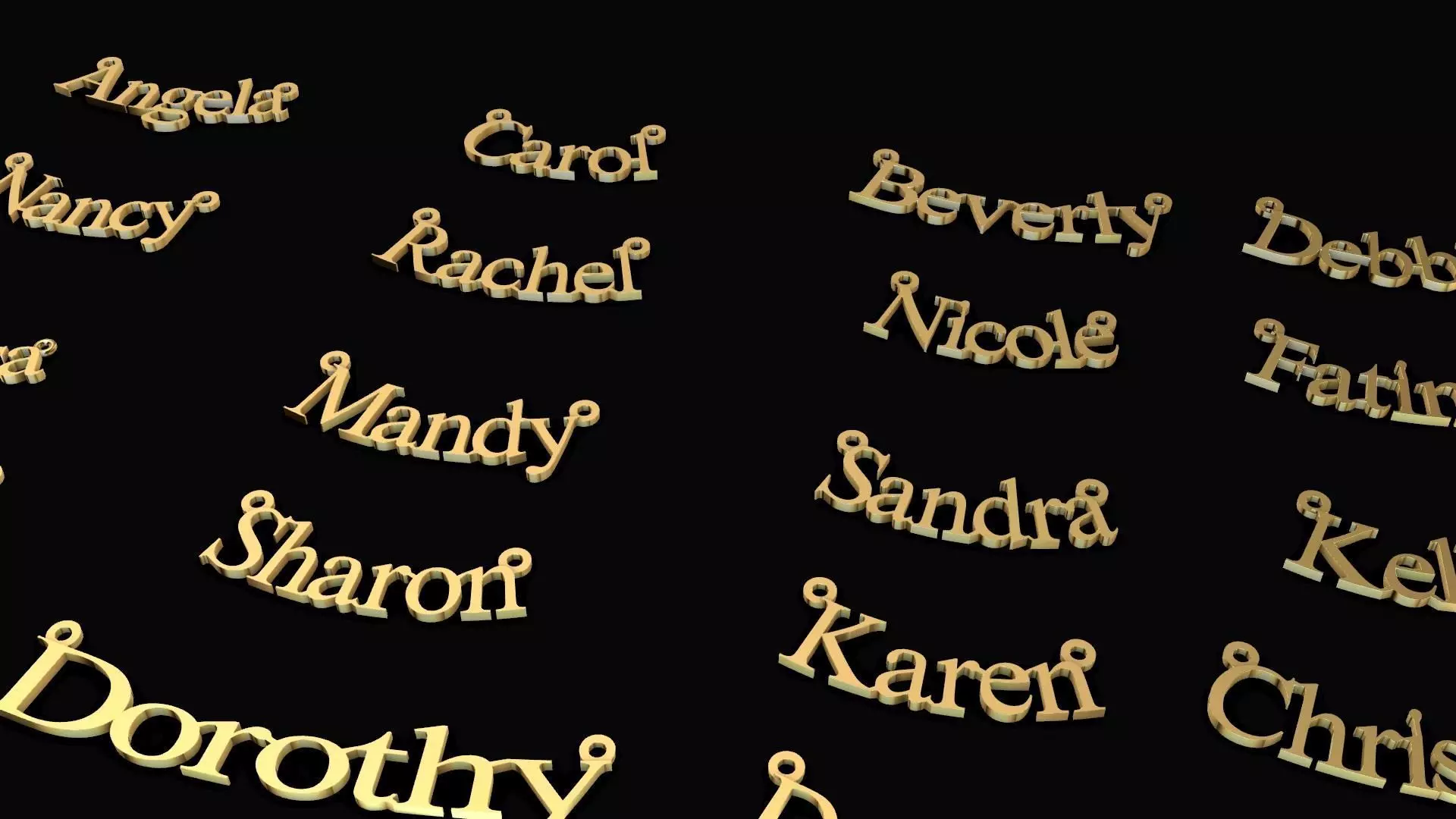 name necklace pendant set 3D print model