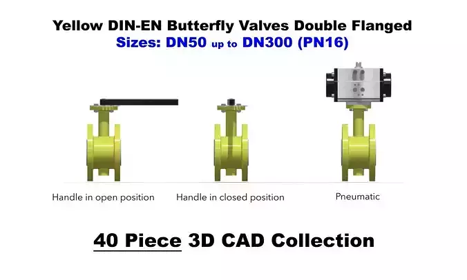 DIN-EN Butterfly Valves - Double Flanged - Yellow