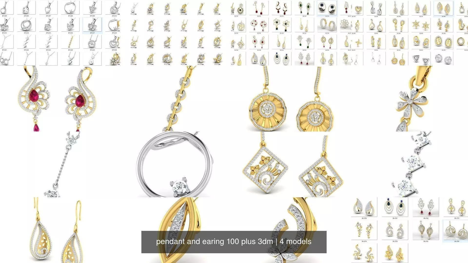 pendant and earing 100 plus 3dm 3D Model Collection_0