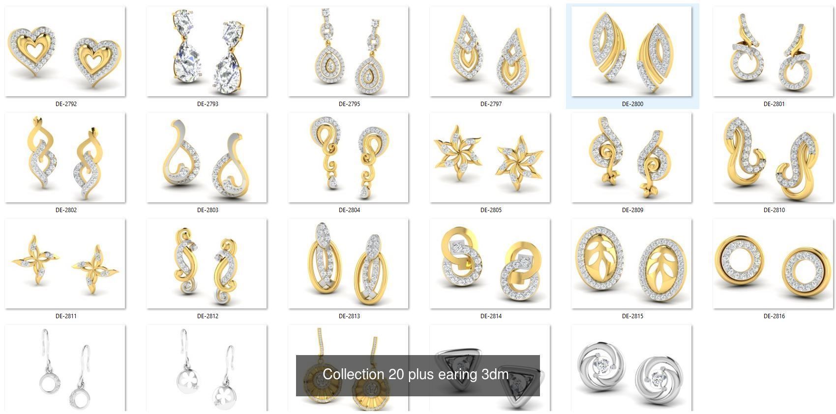 pendant and earing 100 plus 3dm 3D Model Collection_4