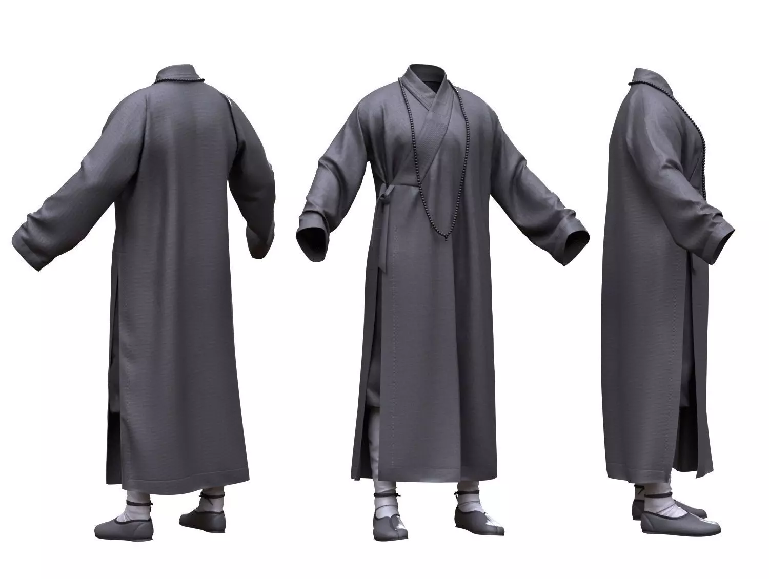 Female Martial Outfit 4 Low-poly 3D model_0