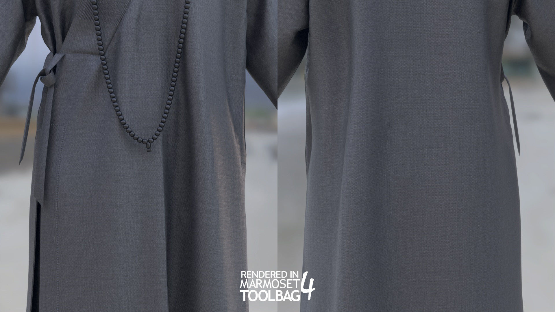 Female Martial Outfit 4 Low-poly 3D model_8