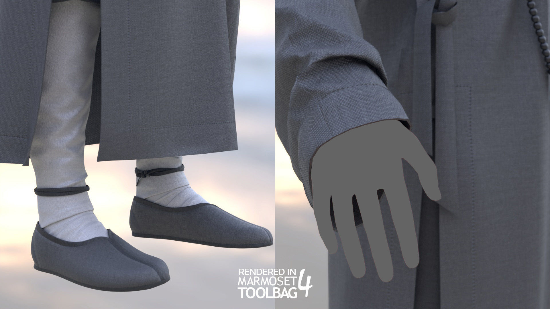 Female Martial Outfit 4 Low-poly 3D model_7