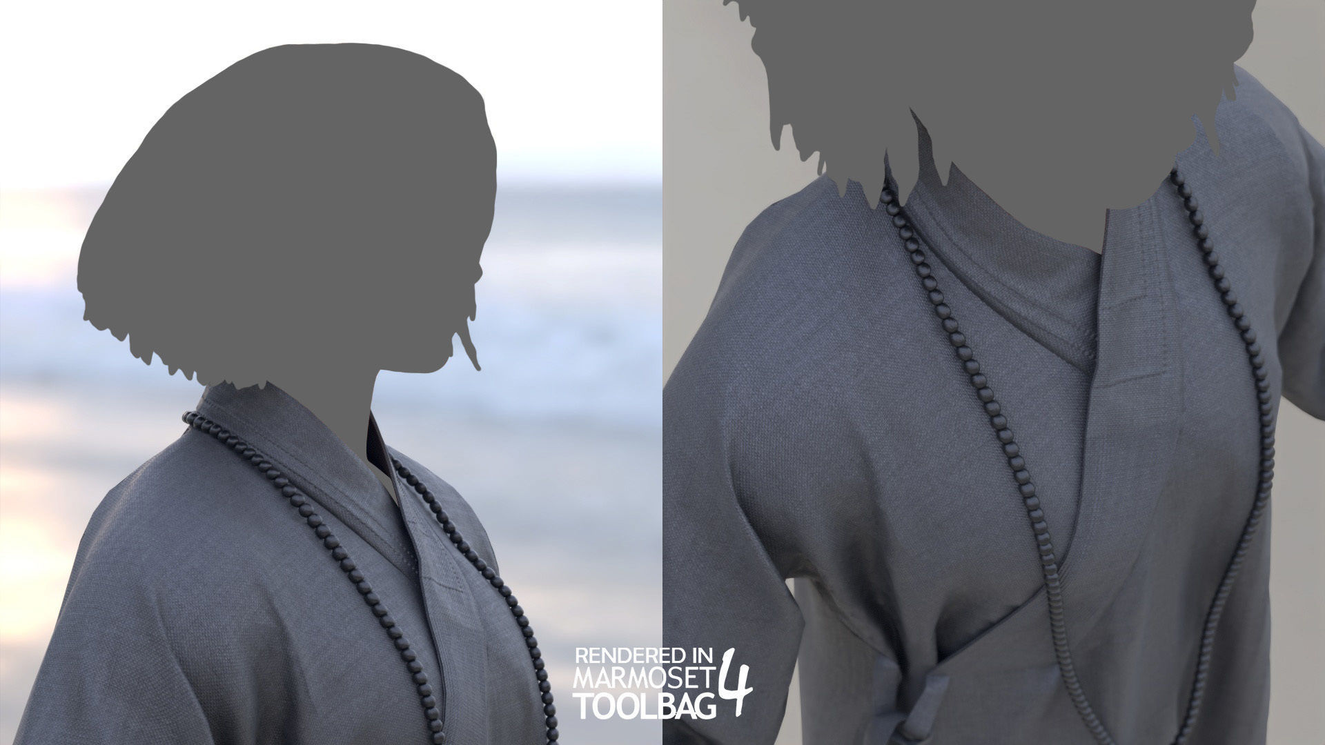 Female Martial Outfit 4 Low-poly 3D model_5