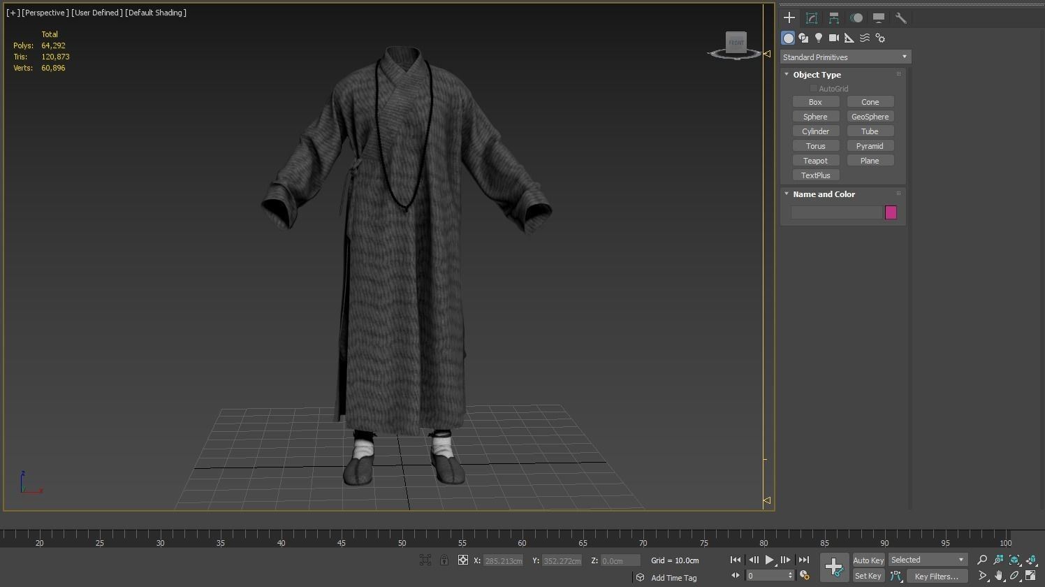 Female Martial Outfit 4 Low-poly 3D model_3