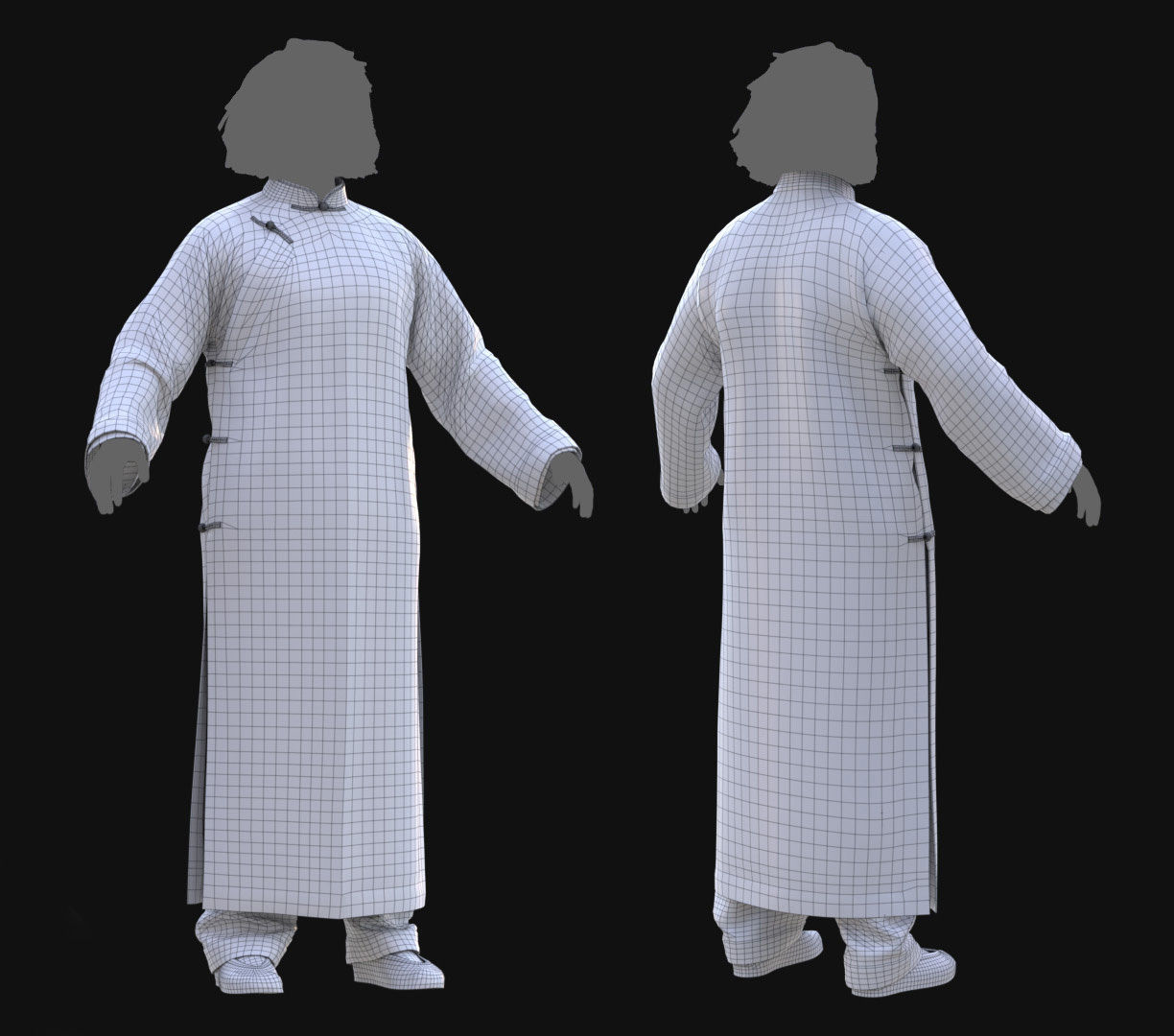 Female Martial Outfit 5 Low-poly 3D model_5