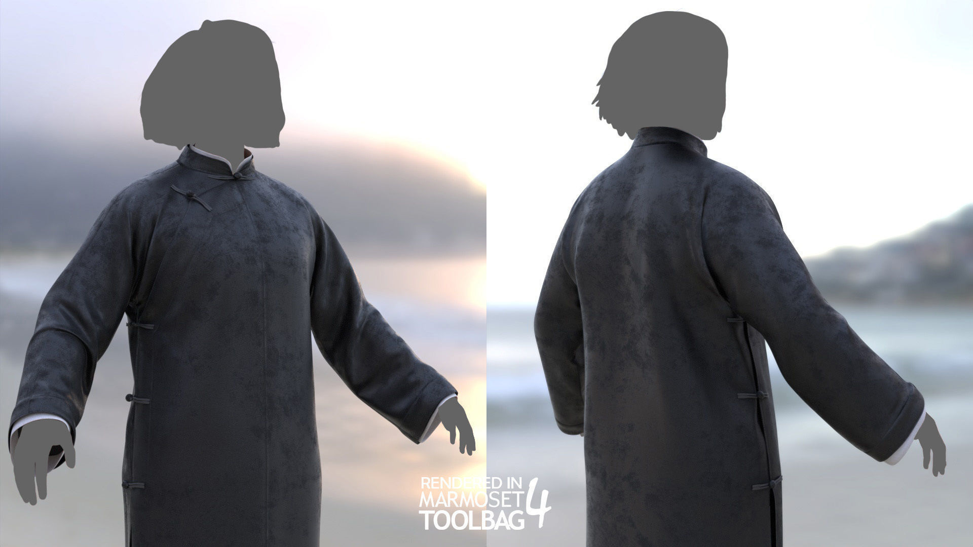 Female Martial Outfit 5 Low-poly 3D model_4