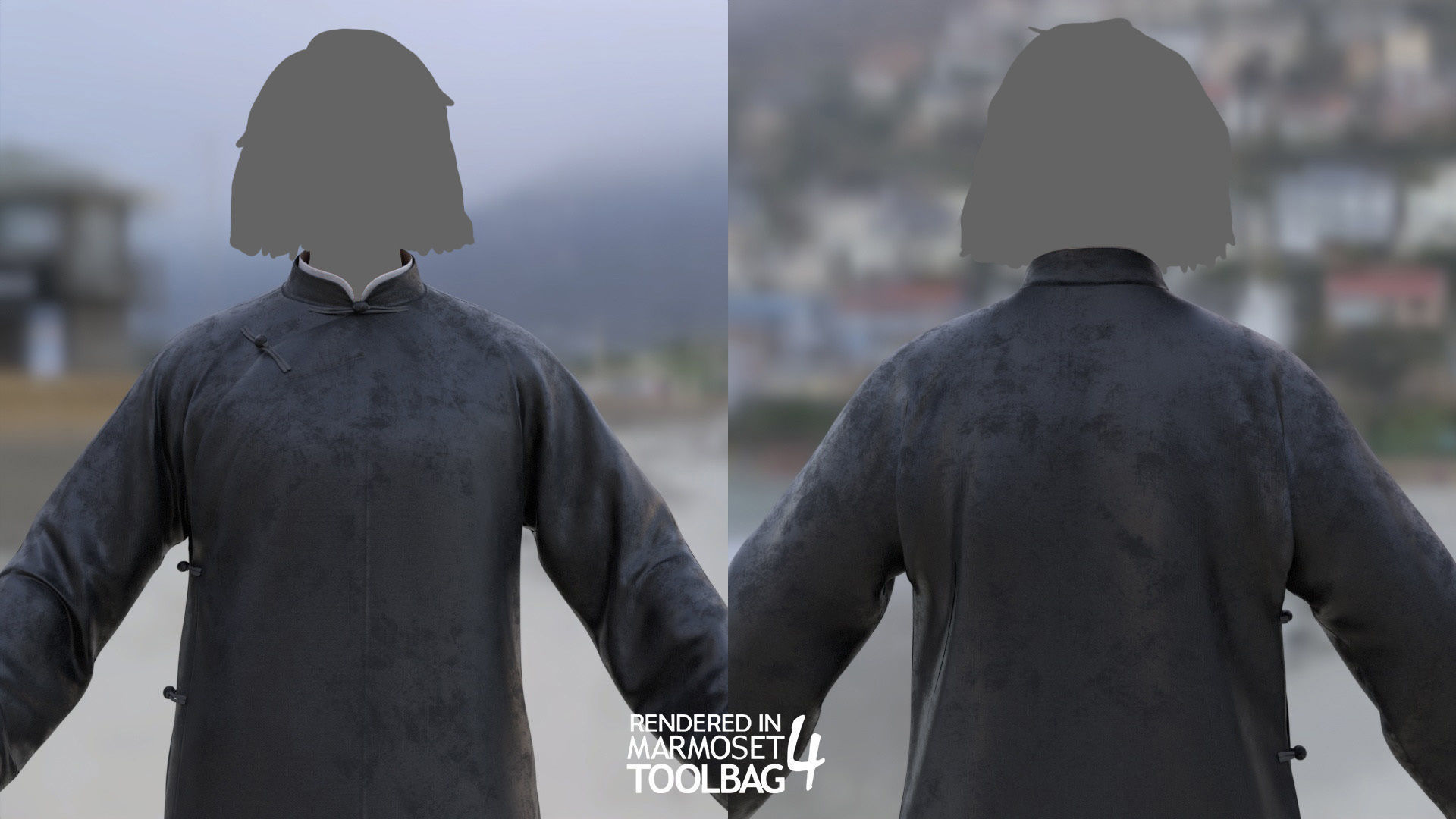 Female Martial Outfit 5 Low-poly 3D model_6