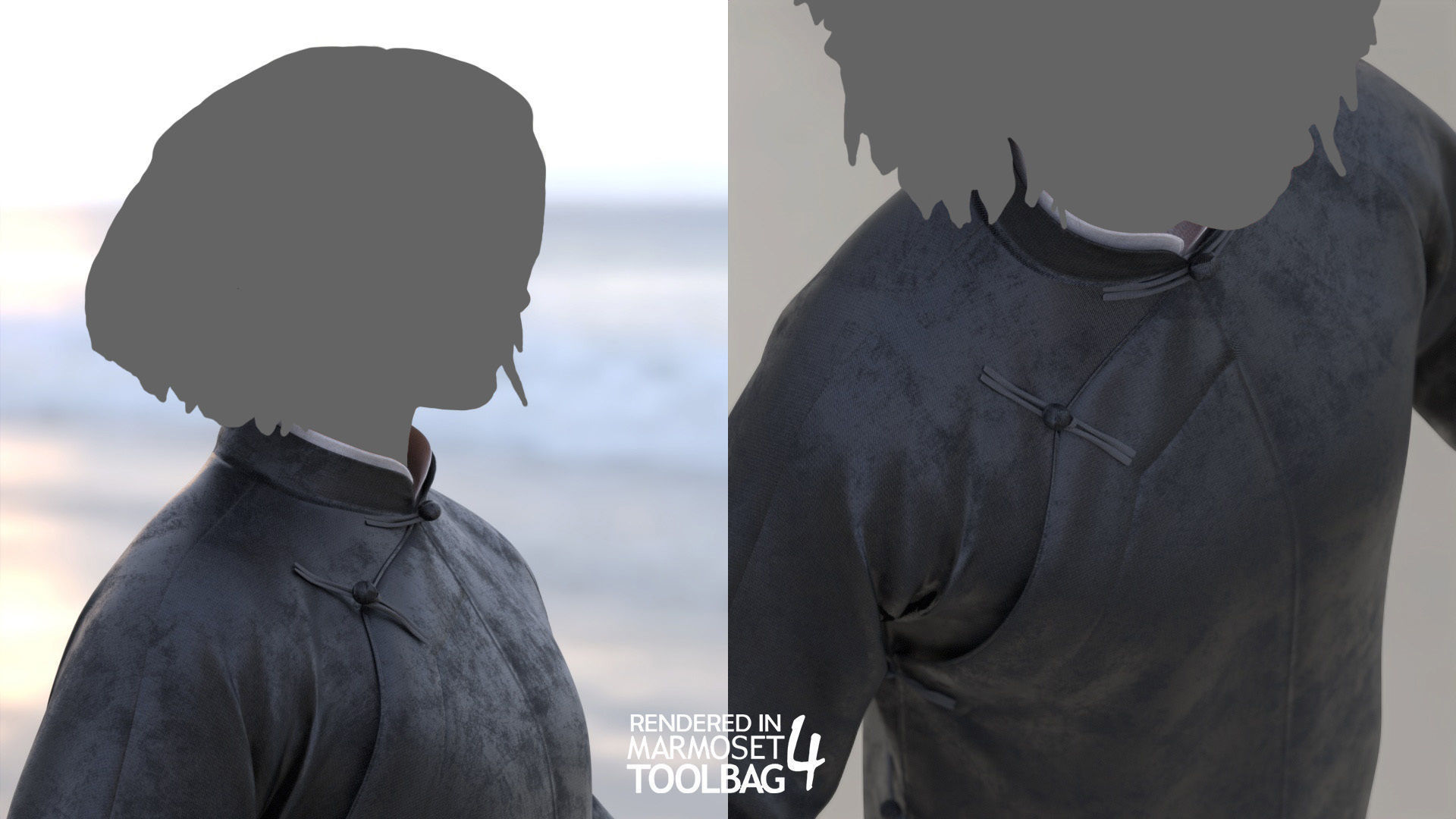 Female Martial Outfit 5 Low-poly 3D model_7