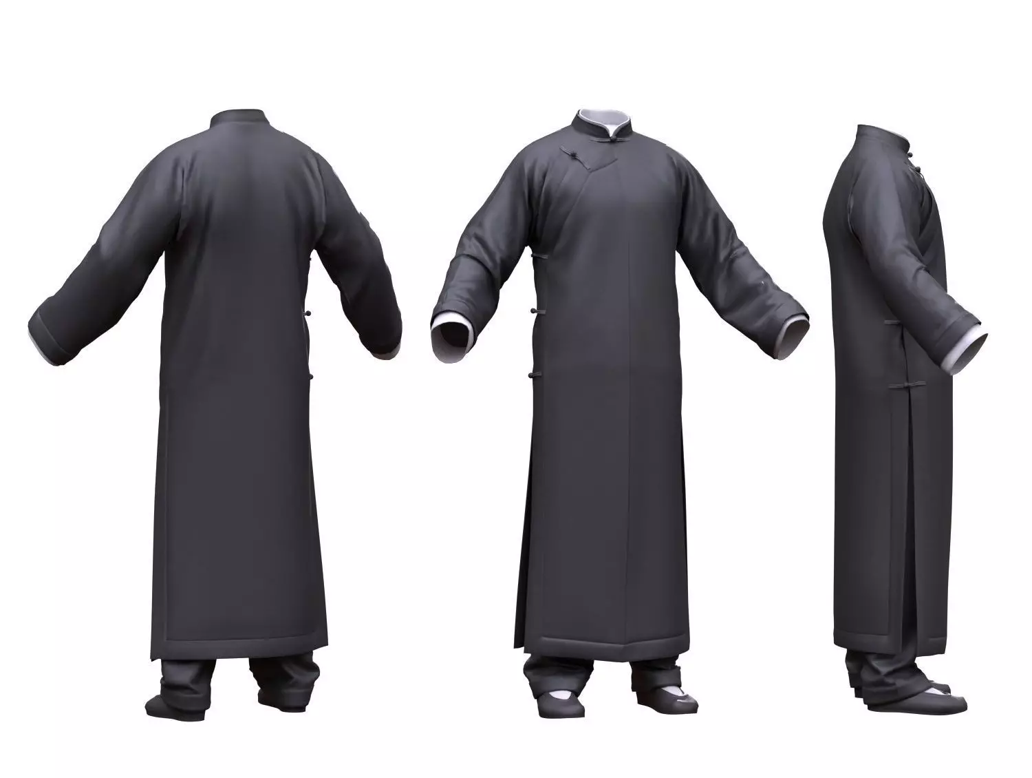 Female Martial Outfit 5 Low-poly 3D model_0