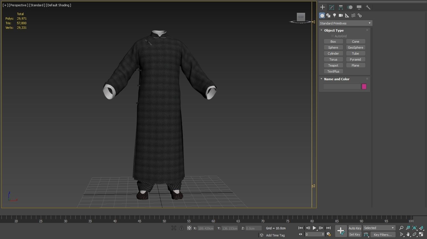 Female Martial Outfit 5 Low-poly 3D model_3