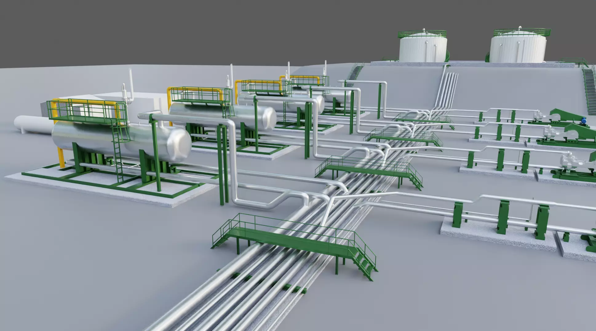 Modular oil and gas processing plant equipment 3D model